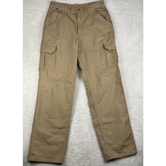 Carhartt FR Cargo Pants Mens 33x34 Khaki FRB240-GKH CAT 2 Loose Fit Lineman - Picture 1 of 9